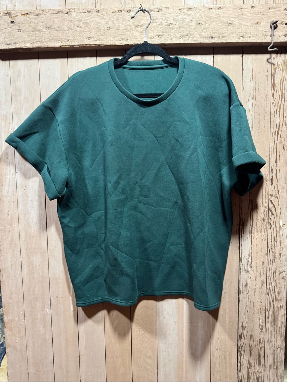 Leze The Label Bengal Scuba Knit Modal Blend Short-Sleeve in Green